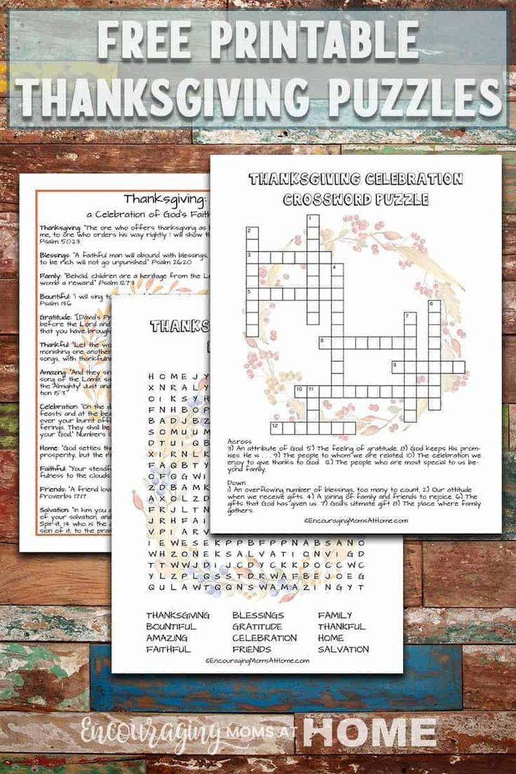 Free Printable Thanksgiving Puzzles Focused On God&amp;#039;S Faithfulness with regard to Christian Thanksgiving Crossword Puzzles Printable