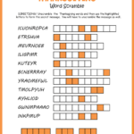 Free Printable Thanksgiving Word Scramble Within Puzzles To Print Thanksgiving Word Scramble Answers