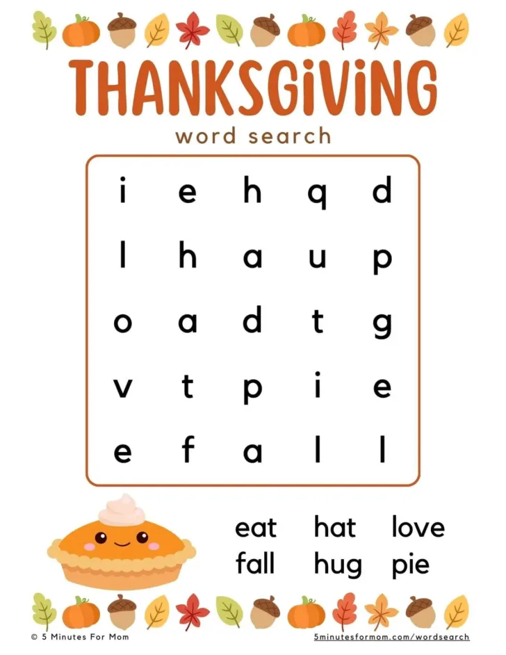 Thanksgiving Puzzles For Kids Printable