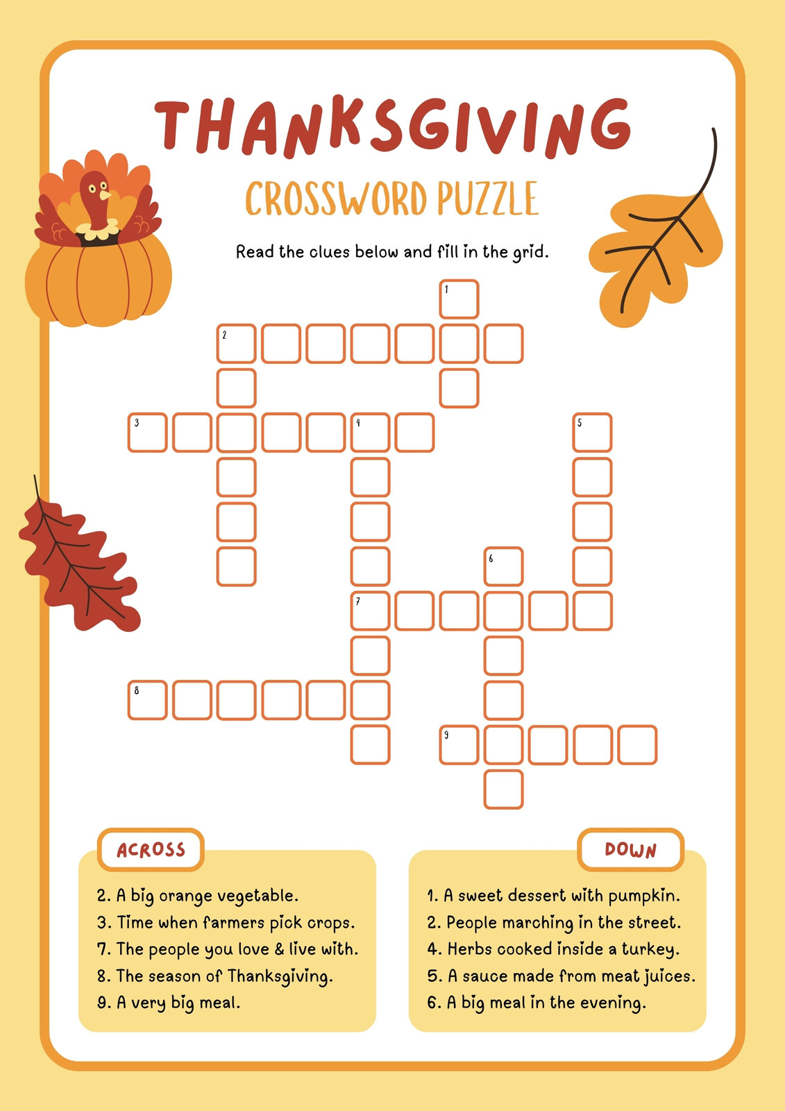 Free Printable Thanksgiving Worksheet Templates | Canva within Thanksgiving Quiz Puzzle