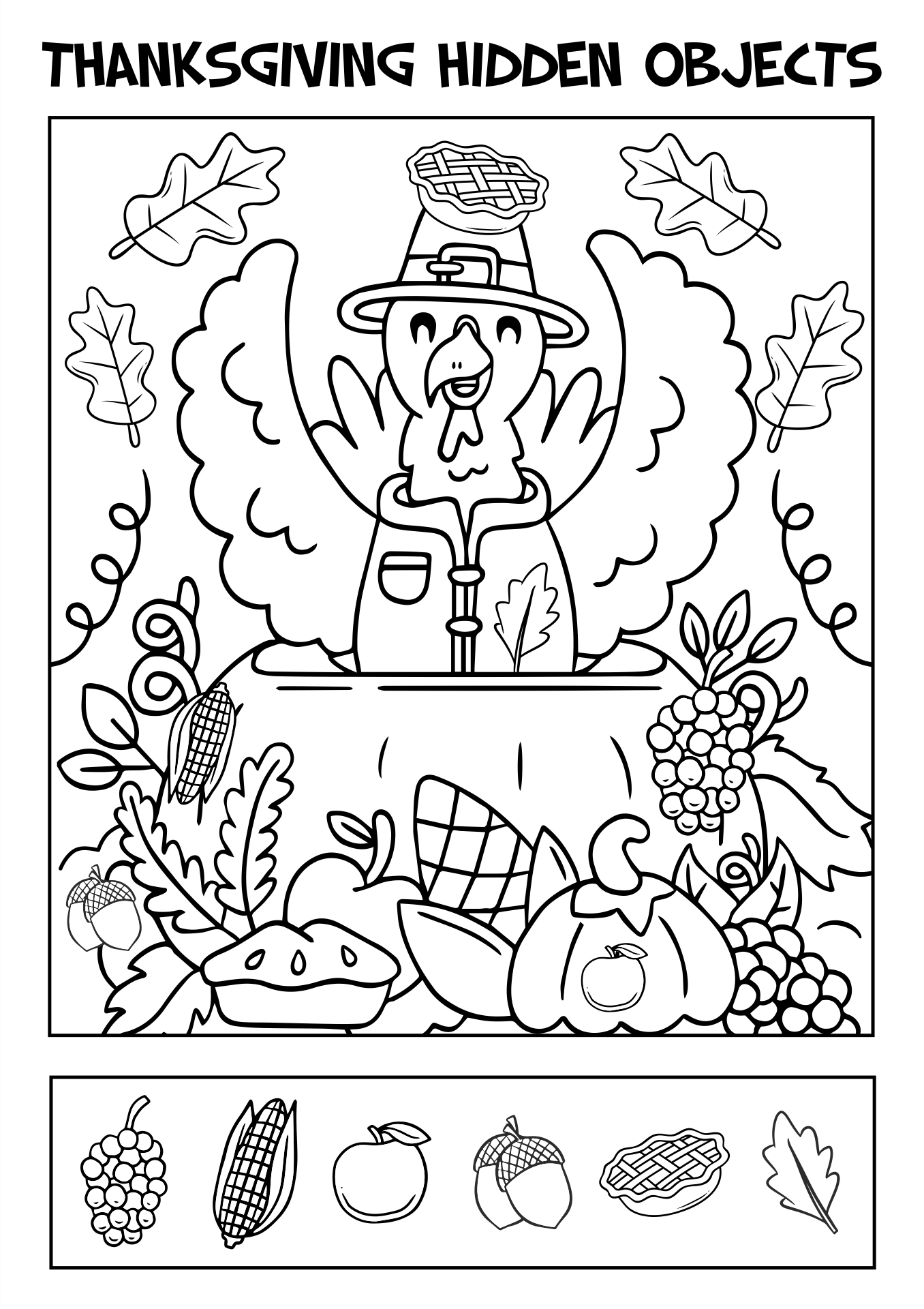Free Thanksgiving Hidden Picture Worksheet, Download Free throughout Highlights Thanksgiving Hidden Picture Puzzles