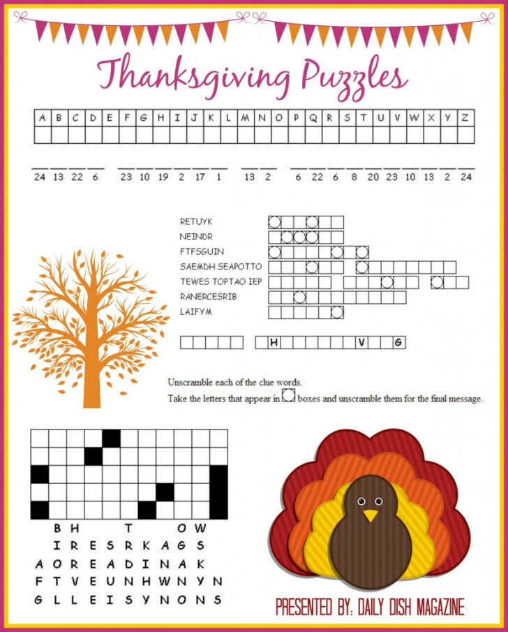 Thanksgiving Puzzles to Print