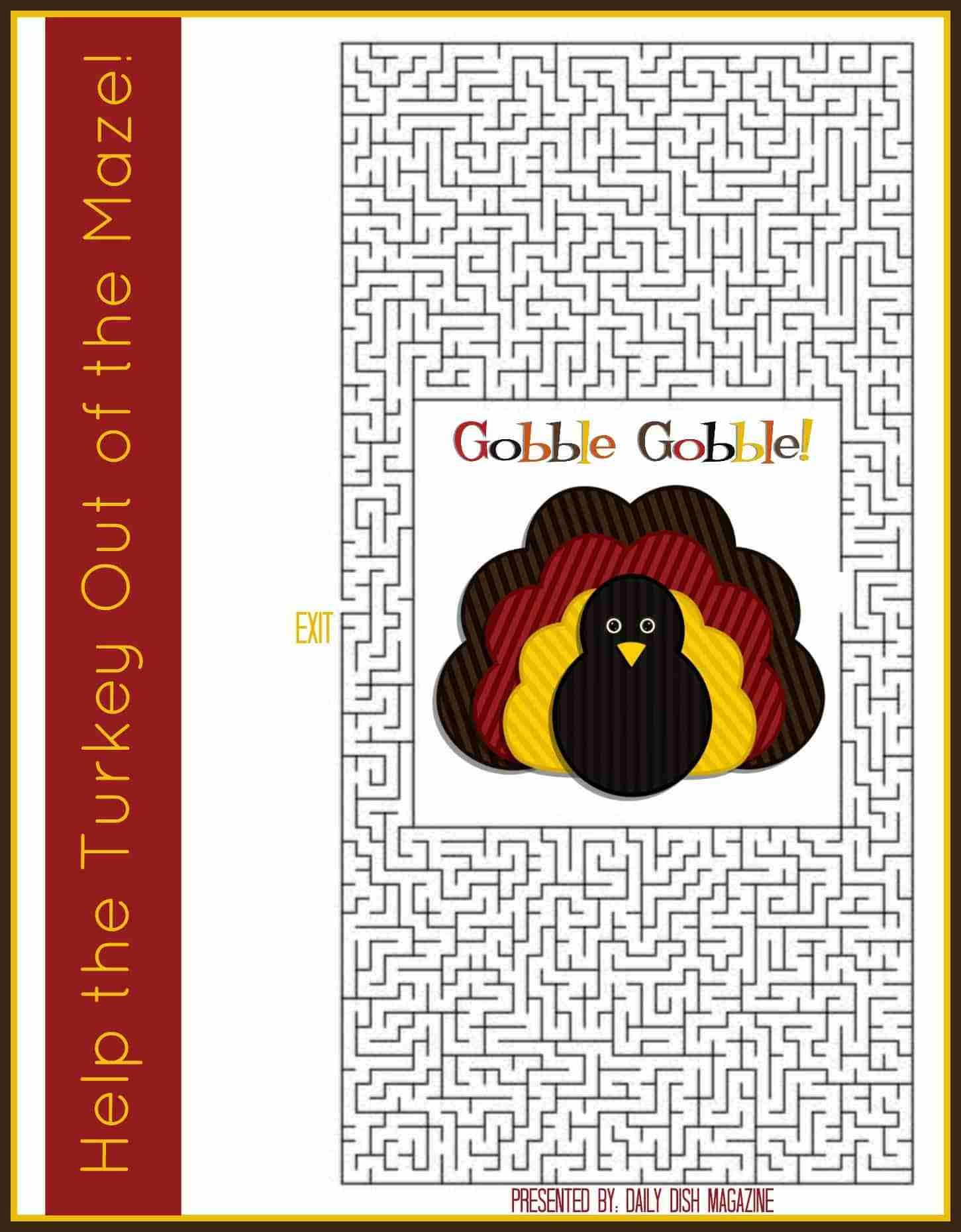 Free Thanksgiving Puzzles ~ Word Search And Maze Printable - Daily throughout Daily Dish Magazine Thanksgiving Puzzles Answers