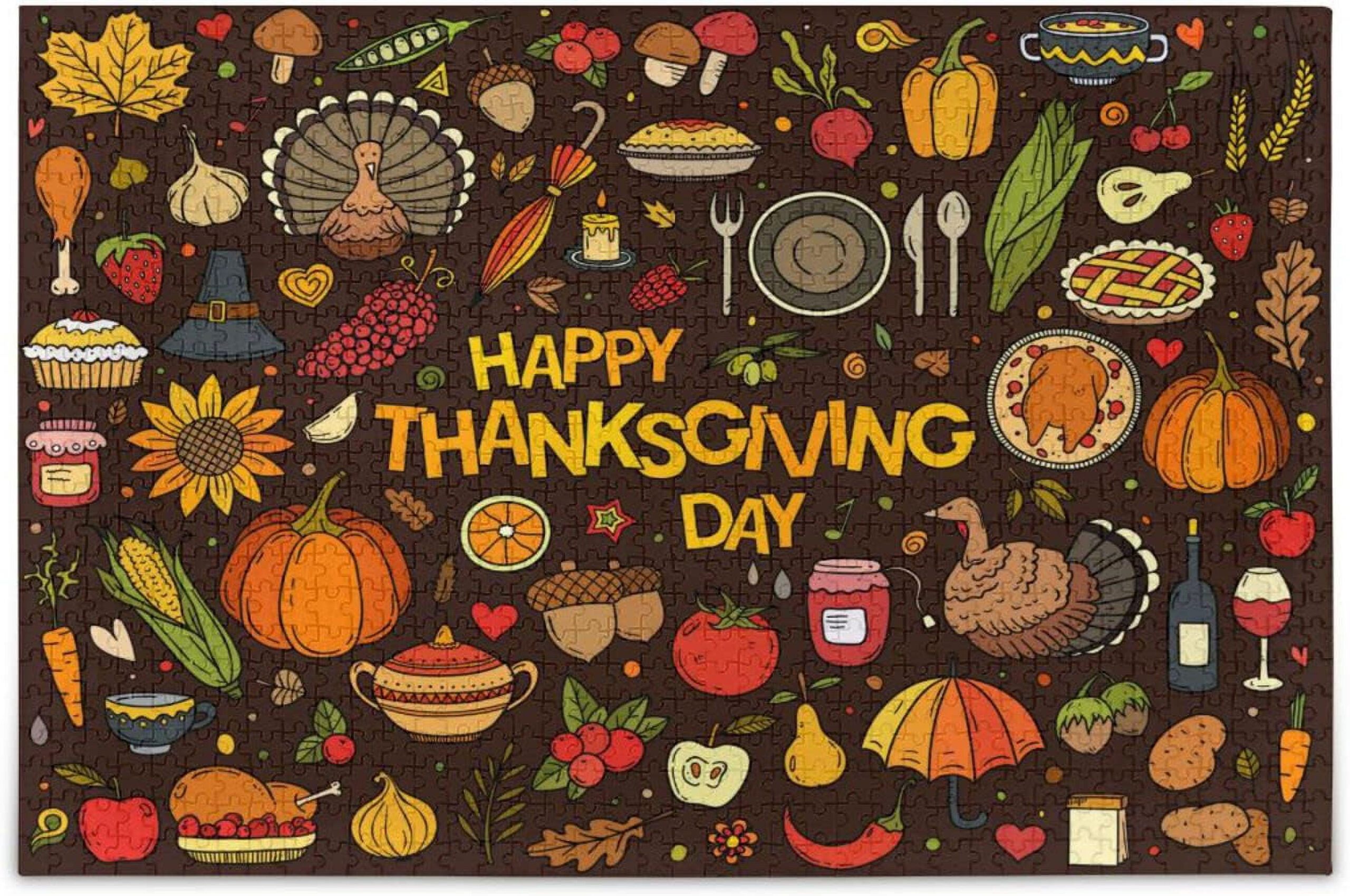 Freeamg Happy Thanksgiving Puzzles For Adults 1000 Pieces, Adults with regard to Thanksgiving Puzzles 1000 Pieces