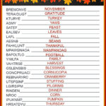 Get A Free Printable Thanksgiving Word Scramble With Answers In Thanksgiving Word Puzzle Answers