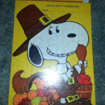 Hallmark Vintage Greeting Card Happy Thanksgiving 1958 Snoopy Puzzle Schulz  New Within Snoopy Thanksgiving Puzzle