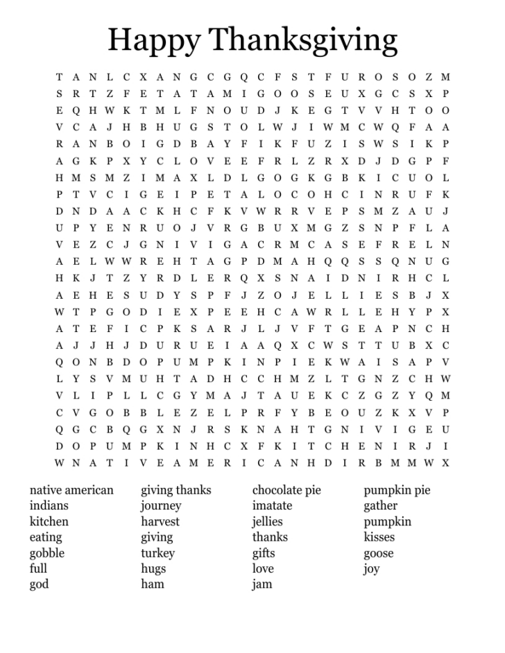 Happy Thanksgiving Crossword Puzzle Answers Happy Thanksgiving Crossword Puzzle Answers