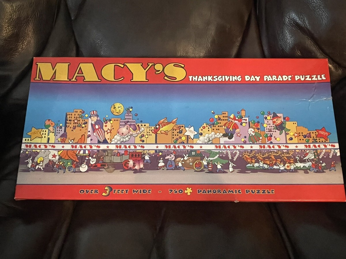 Macy’s Thanksgiving Day Parade Jigsaw Puzzle 750 Pieces Open Box with Thanksgiving Day Parade Puzzle