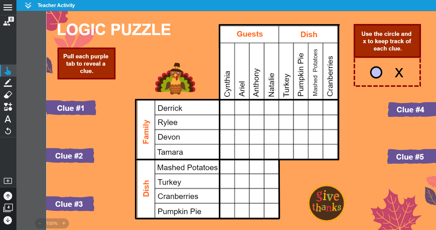 New Thanksgiving Lessons &amp;amp; Templates with regard to Logic Puzzle Thanksgiving