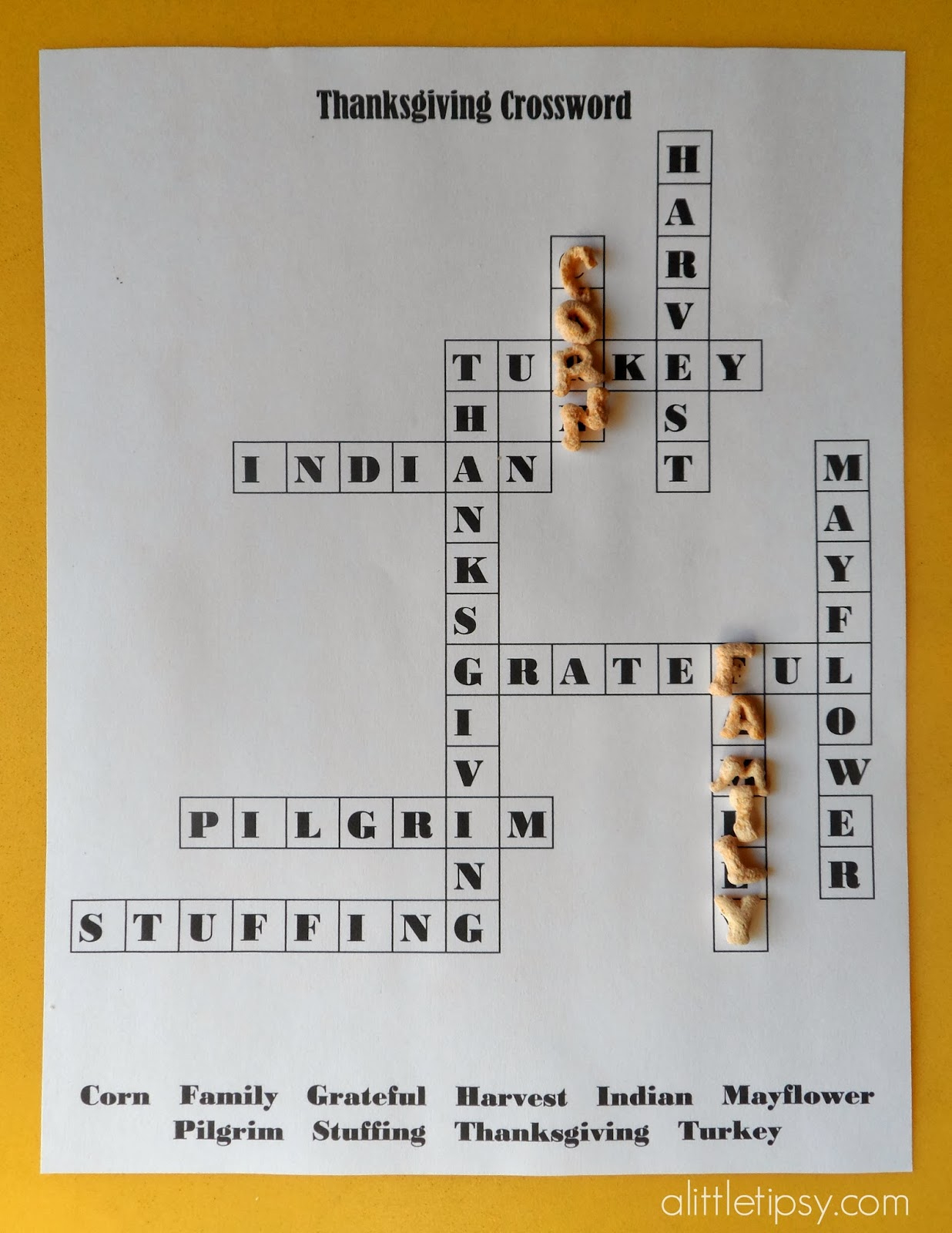 Printable Thanksgiving Crossword For Kids - A Little Tipsy inside Abcya Thanksgiving Crossword Puzzle