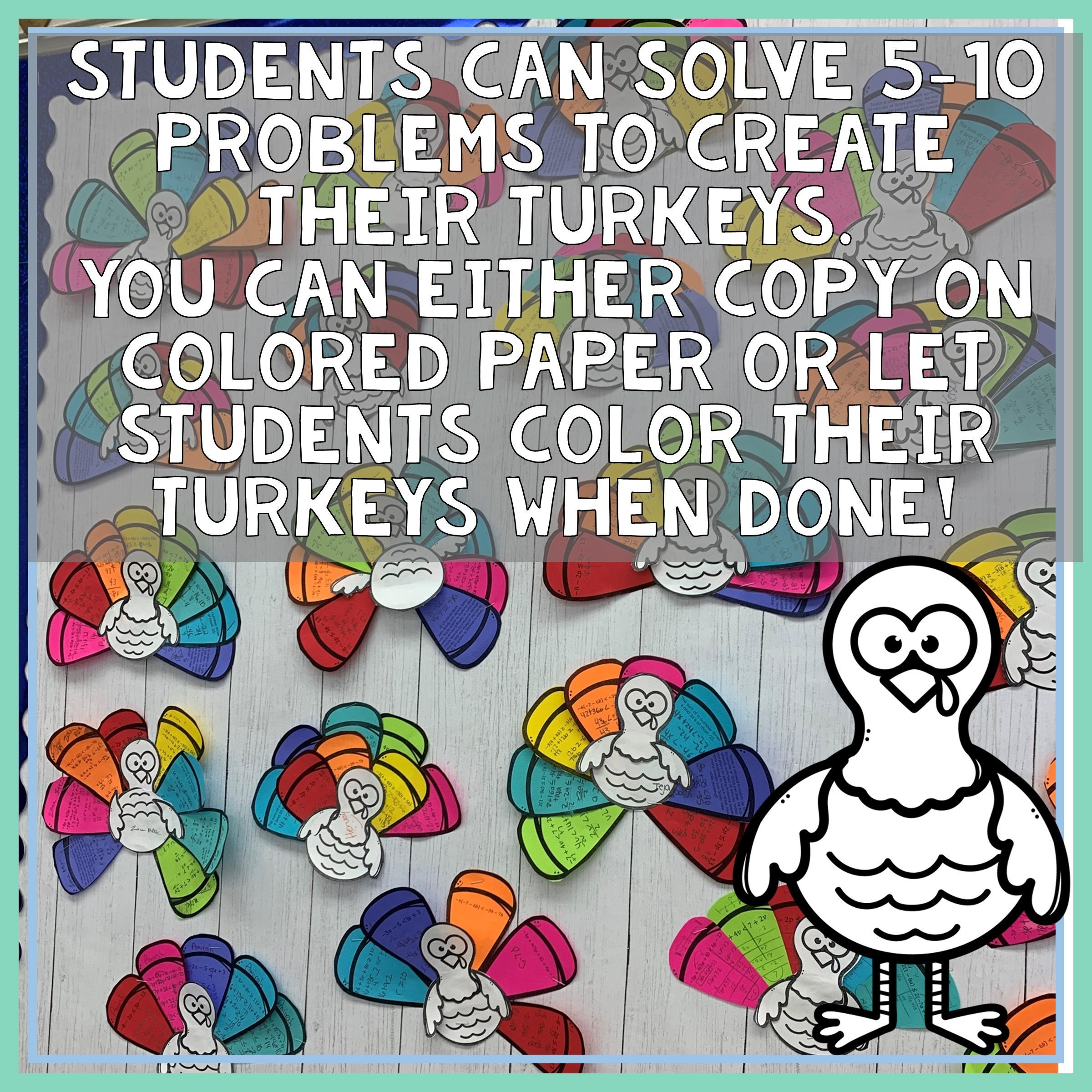Solving Inequalities Variables One Side Thanksgiving Math Craft intended for Thanksgiving Solving Inequalities Puzzle