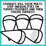 Solving Multi Step Inequalities Turkey Craft   Classful Throughout Thanksgiving Solving Inequalities Puzzle