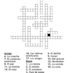 Spanish Thanksgiving Crossword   Wordmint Intended For Spanish Thanksgiving Crossword Puzzle Answers