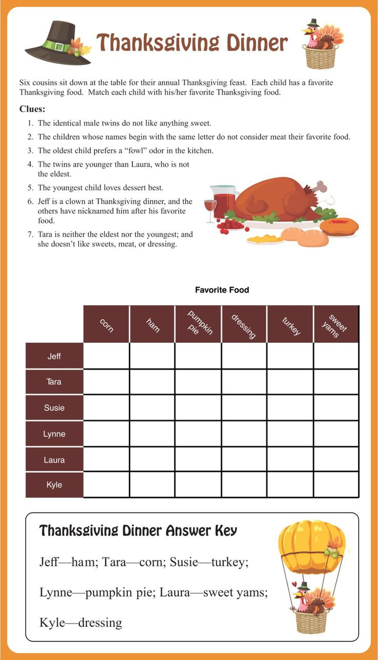 Thanksgiving Brain Teasers - 14 Free Pdf Printables | Printablee regarding Free Printable Thanksgiving Logic Puzzles