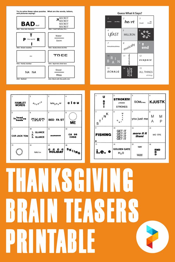 Thanksgiving Brain Teasers Printable intended for Free Printable Thanksgiving Rebus Puzzles