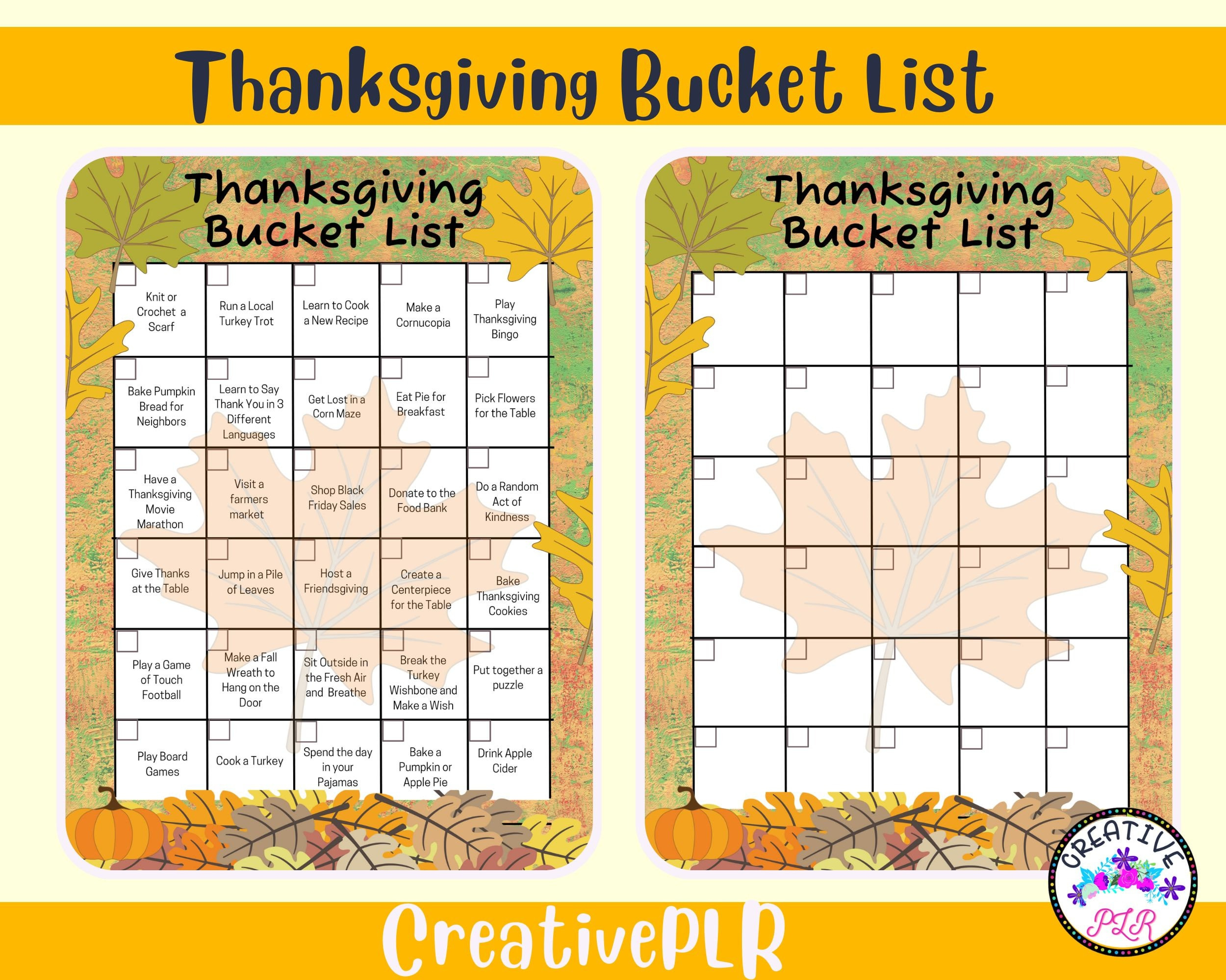 Thanksgiving Bucket List | Printable Bucket List | Holiday within Thanksgiving With Granny Logic Puzzle Key