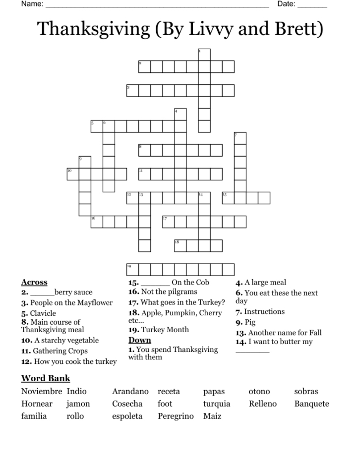 Gobble Til You Wobble Thanksgiving Crossword Puzzle Answers Gobble Til You Wobble Thanksgiving Crossword Puzzle Answers