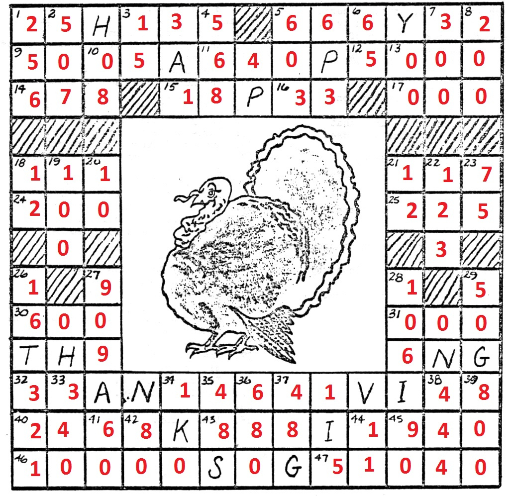 Thanksgiving Cross Number Puzzle regarding Thanksgiving Cross Number Puzzle Answers