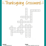 Thanksgiving Crossword Puzzle Free Printable For Kids Or Adults With Regard To Easy Thanksgiving Crossword Puzzle Printable
