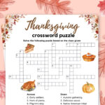 Thanksgiving Crossword Puzzle, Thanksgiving Day Crossword Answer With Regard To Thanksgiving Crossword Puzzle