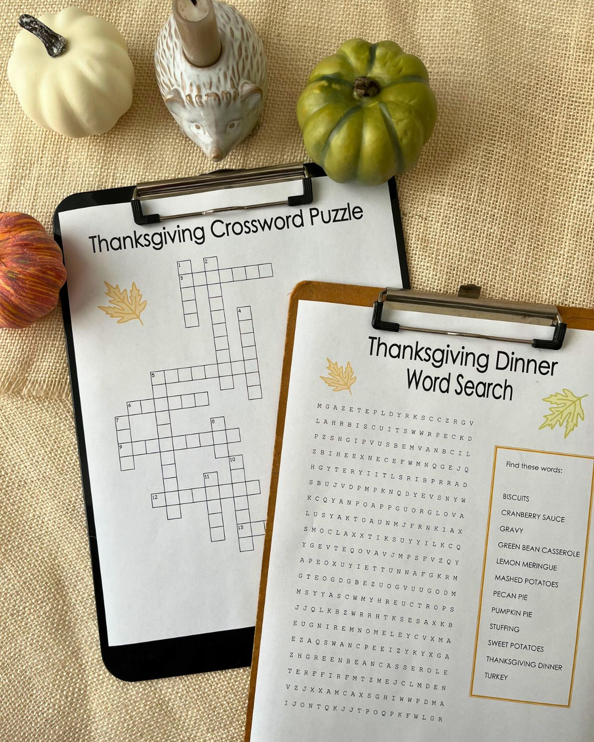 Thanksgiving Crossword Puzzle &amp;amp; Thanksgiving Word Search (Free for First Thanksgiving Foods Crossword Puzzle Answer Key