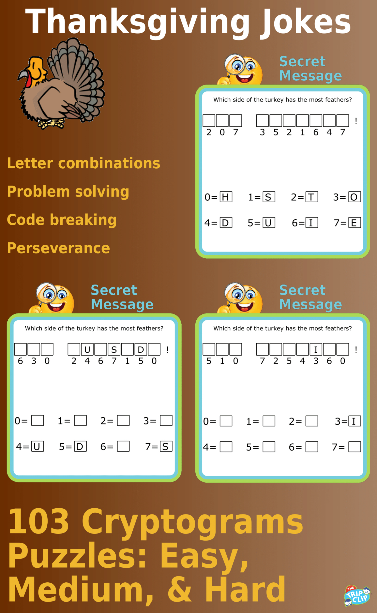 Thanksgiving Cryptograms (Pdf) with regard to Thanksgiving Secret Message Puzzle Answer Key