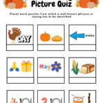 Thanksgiving Dingbat Knobel Spiel: Bilder Quiz, Brain Teaser (Pdf In Thanksgiving Rebus Puzzle