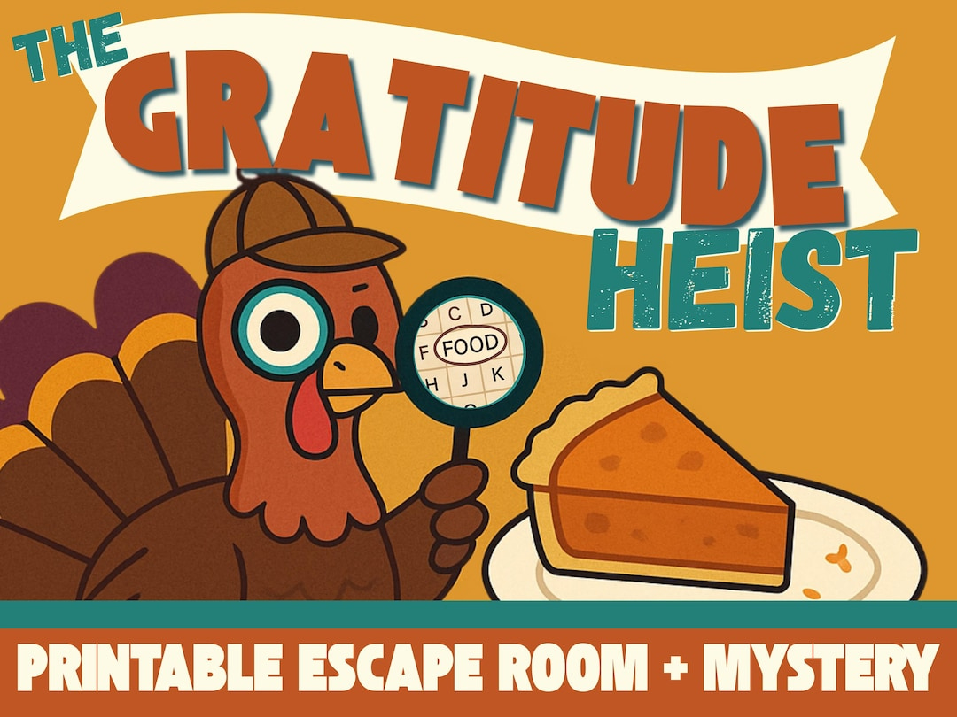 Thanksgiving Escape Room Kit Kids Mystery Game Dinner Table Logic in Thanksgiving Dinner Logic Grid Puzzle