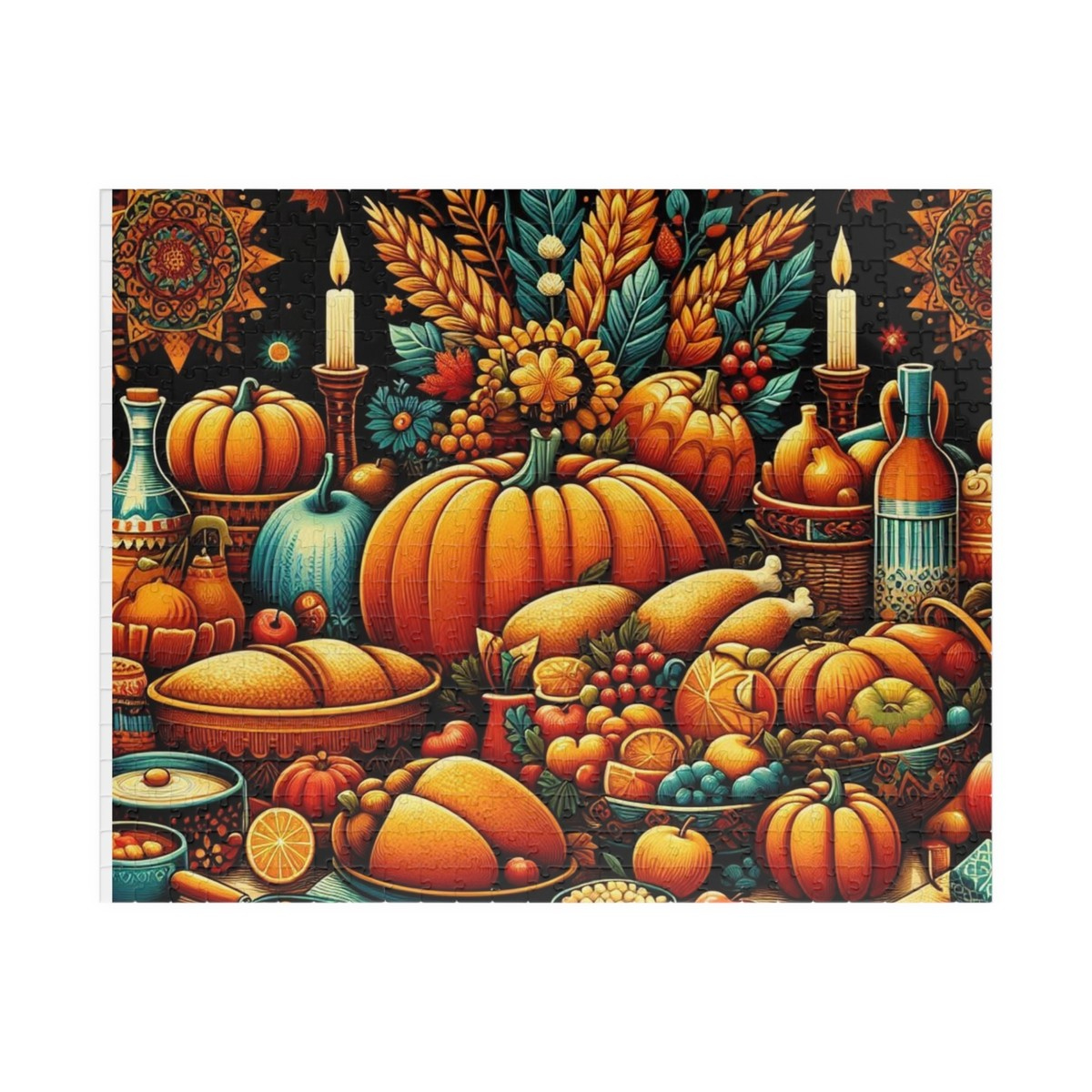 Thanksgiving Feast, Family Gathering, Holiday Puzzle (520 inside Ravensburger Thanksgiving Puzzle