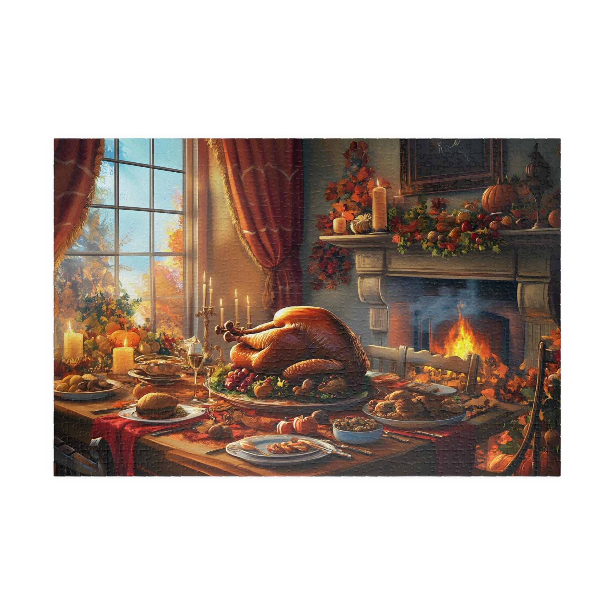 Thanksgiving Feast Jigsaw Puzzle: Cozy Fall Family Game - Etsy with Thanksgiving Themed Jigsaw Puzzles