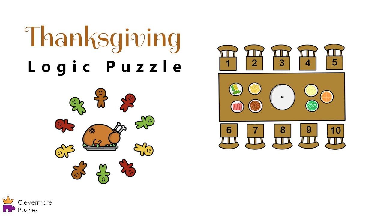 Thanksgiving Logic Puzzle intended for Thanksgiving Logic Puzzle Answers