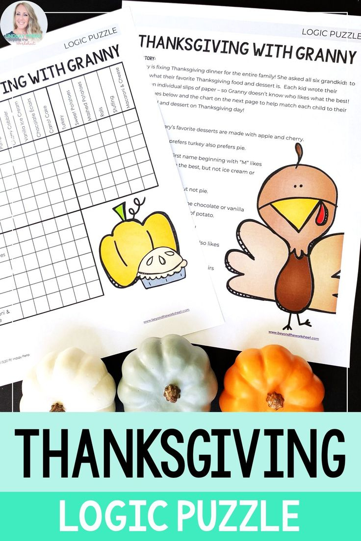 Thanksgiving Logic Puzzle within Thanksgiving With Granny Logic Puzzle Answers