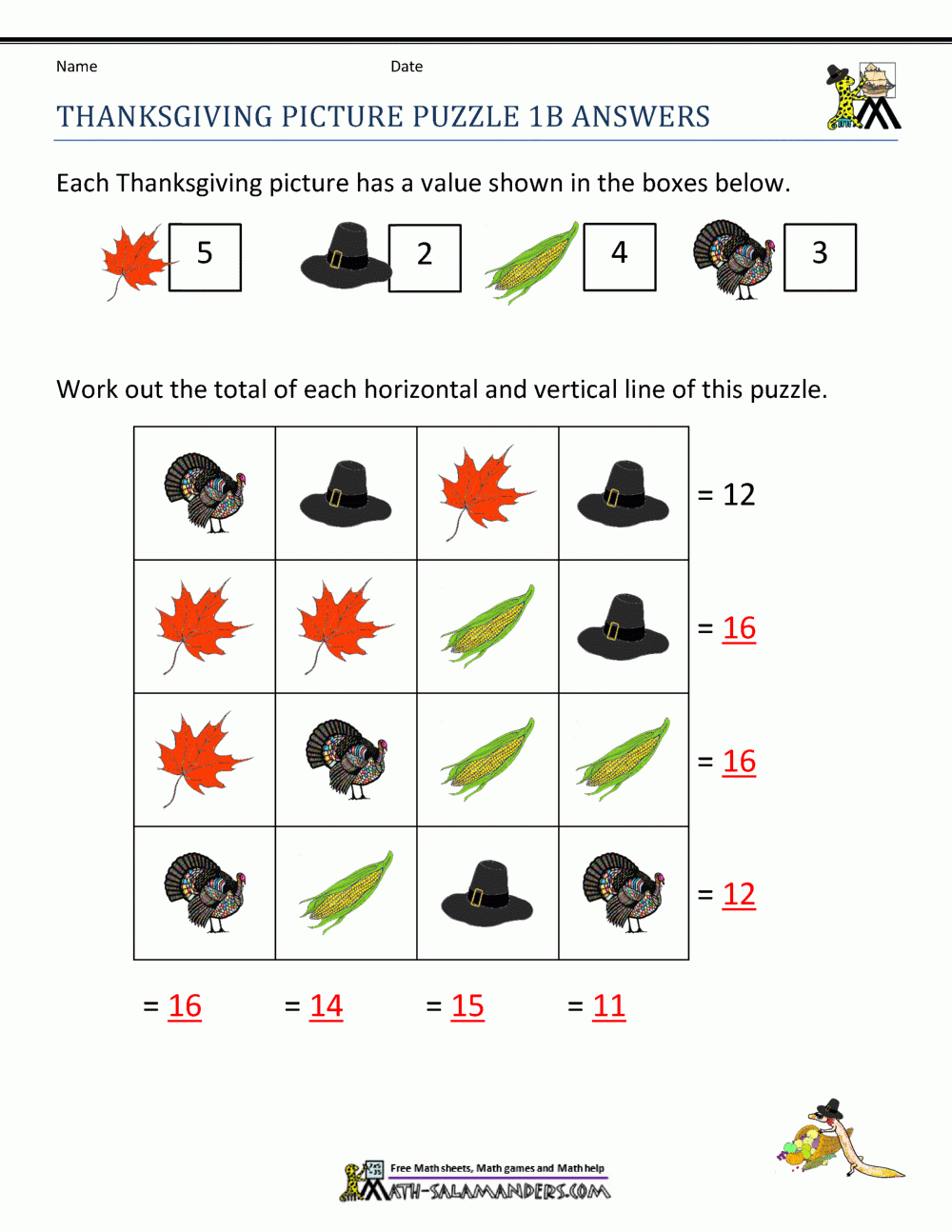 Thanksgiving Math Activities First Grade throughout Thanksgiving Feast Time Logic Puzzle Answers