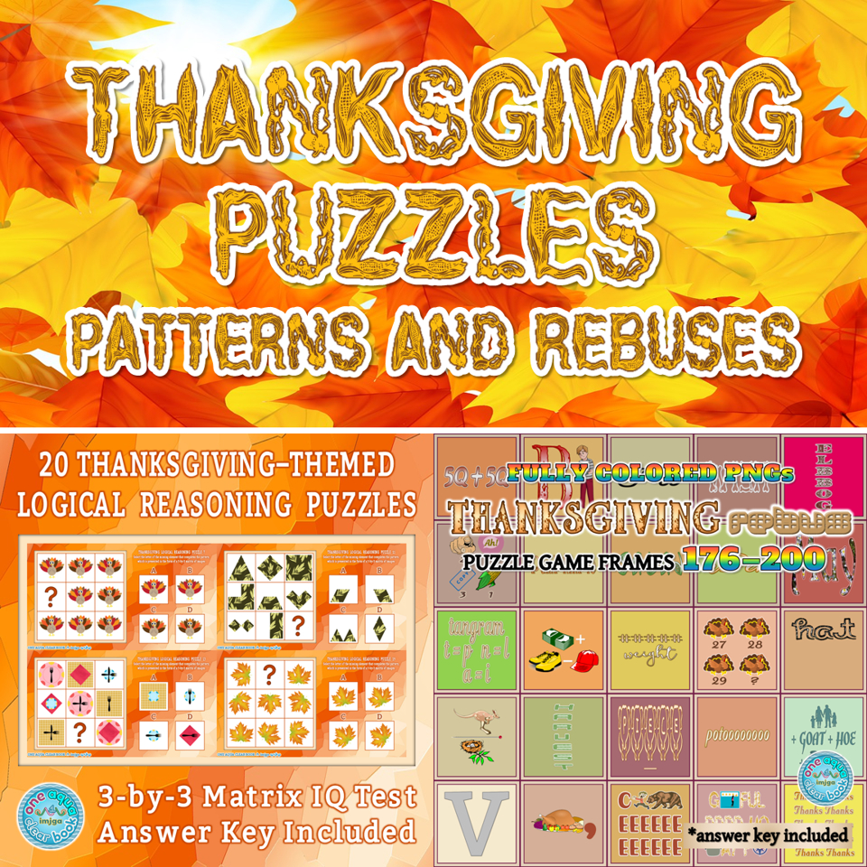 Thanksgiving Puzzles: Patterns And Rebuses | Madeteachers for Thanksgiving Rebus Puzzles