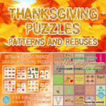 Thanksgiving Puzzles: Patterns And Rebuses | Madeteachers In Thanksgiving Rebus Puzzle