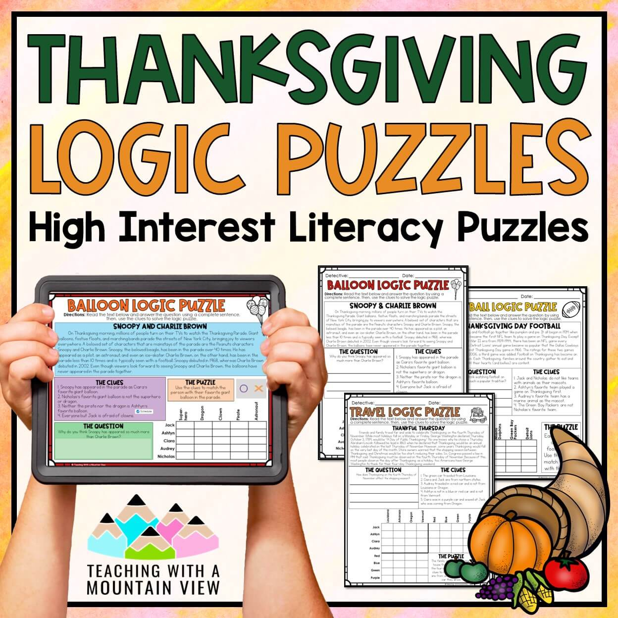 Thanksgiving Reading Logic Puzzles | Activities For Enrichment with regard to Thanksgiving Logic Puzzles For Middle School
