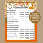 Thanksgiving Trivia Game, Think Fast Game, Thanksgiving Printable In Thanksgiving Printable Games And Puzzles