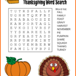 Thanksgiving Word Search (Free Printable Puzzles) – Free With Regard To Thanksgiving Puzzles For Elementary Students