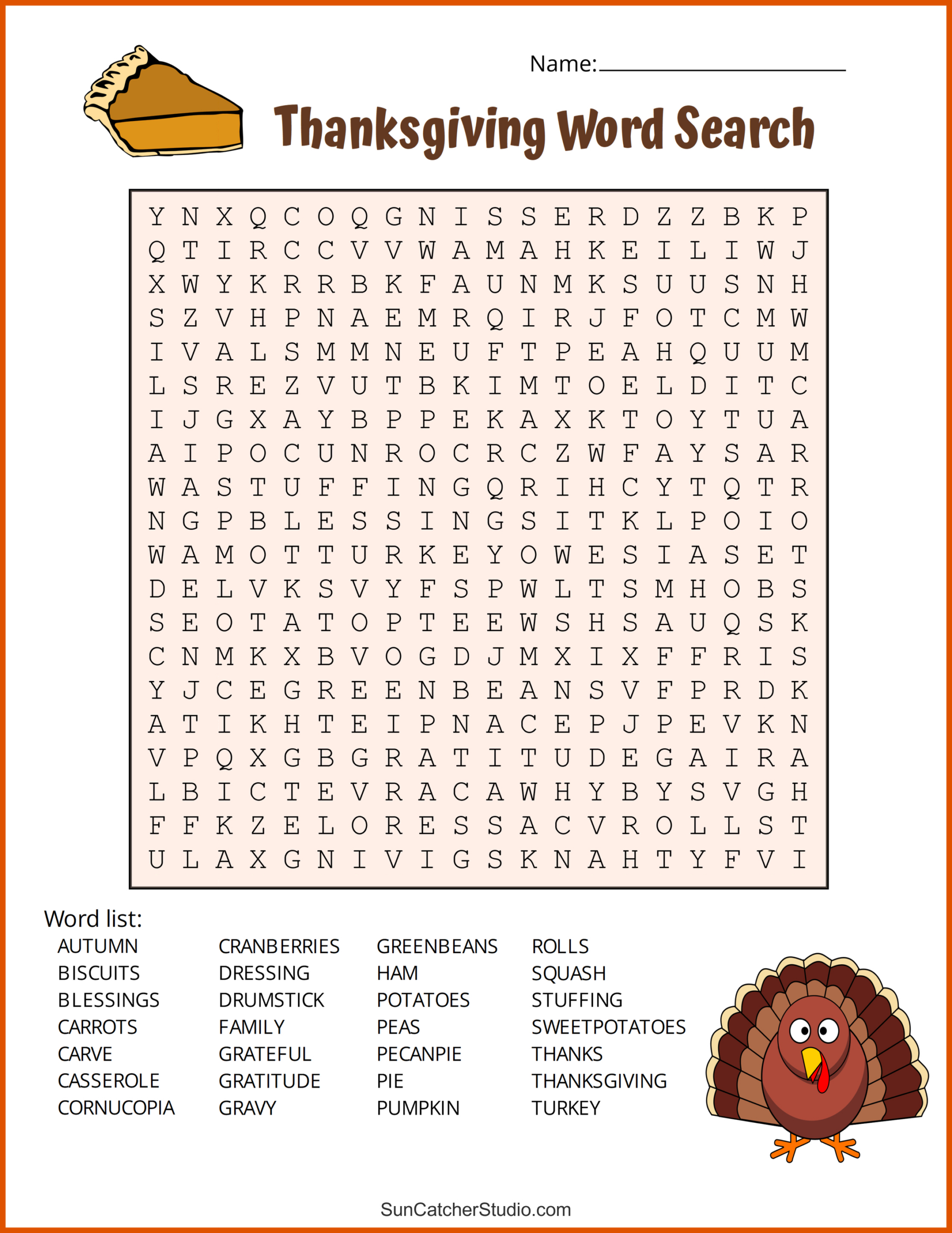 Thanksgiving Word Search (Free Printable Puzzles) – Free within Thanksgiving A Massive Word Search Puzzle Answer Key