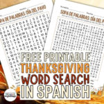 Thanksgiving Word Search Printable In Spanish [Free Printable With Spanish Thanksgiving Crossword Puzzle
