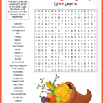 Thanksgiving Word Search Throughout Thanksgiving Puzzle Printable