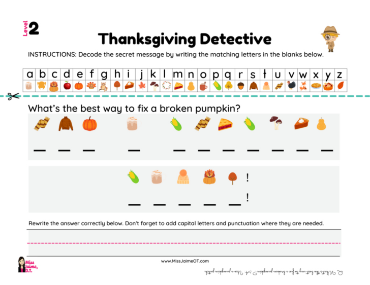 Thanksgiving Secret Message Puzzle Thanksgiving Secret Message Puzzle