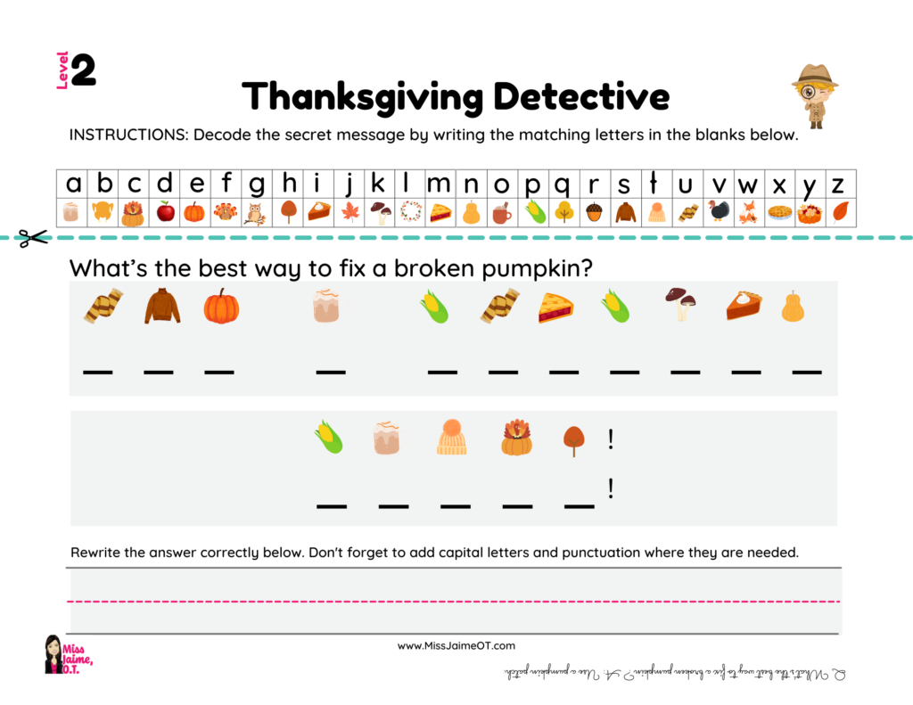 Unlocking Learning Through Cryptograms: A Thanksgiving Gift For with Thanksgiving Secret Message Puzzle