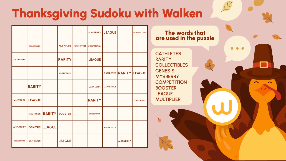 Walken (@Walken_Io) On X: &amp;quot;🦃 Thanksgiving Sudoku With #Walken_Io pertaining to Thanksgiving Sudoku Puzzle Answers