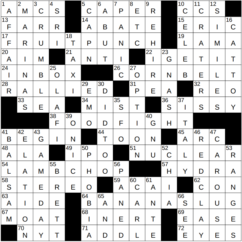 0513-25 Ny Times Crossword 13 May 25, Tuesday - Nyxcrossword intended for Christmas Themed Pub Crawl Crossword