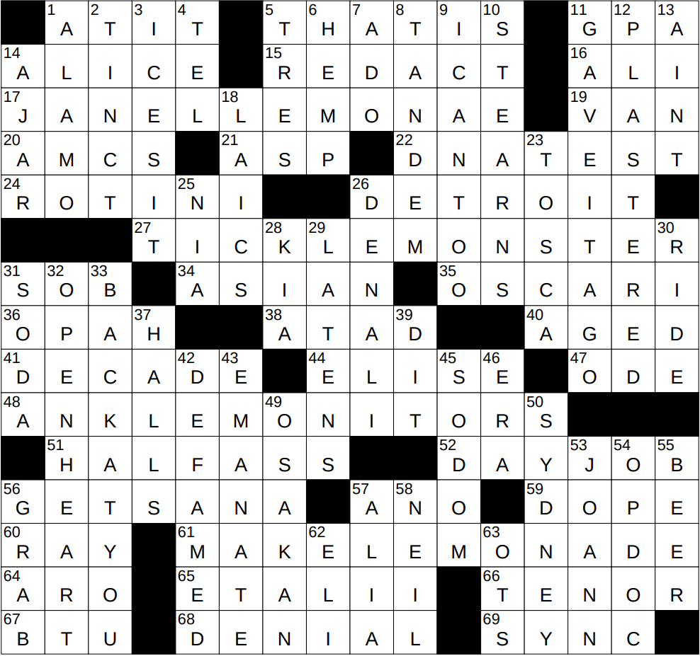 0604-25 Ny Times Crossword 4 Jun 25, Wednesday - Nyxcrossword in White Christmas Singer Informally Crossword