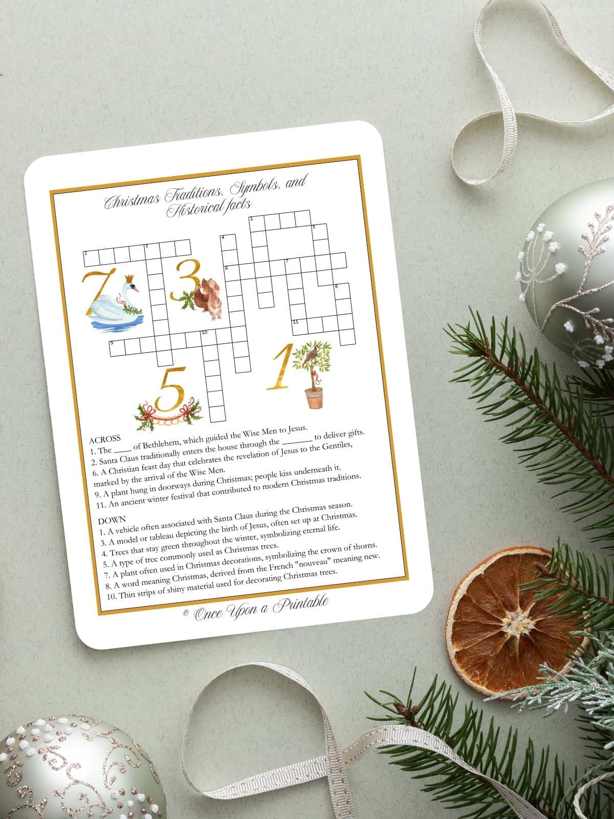 12 Days Of Christmas Crossword Puzzles (Free Printable) - Once within Christmas Garland Crossword Clue