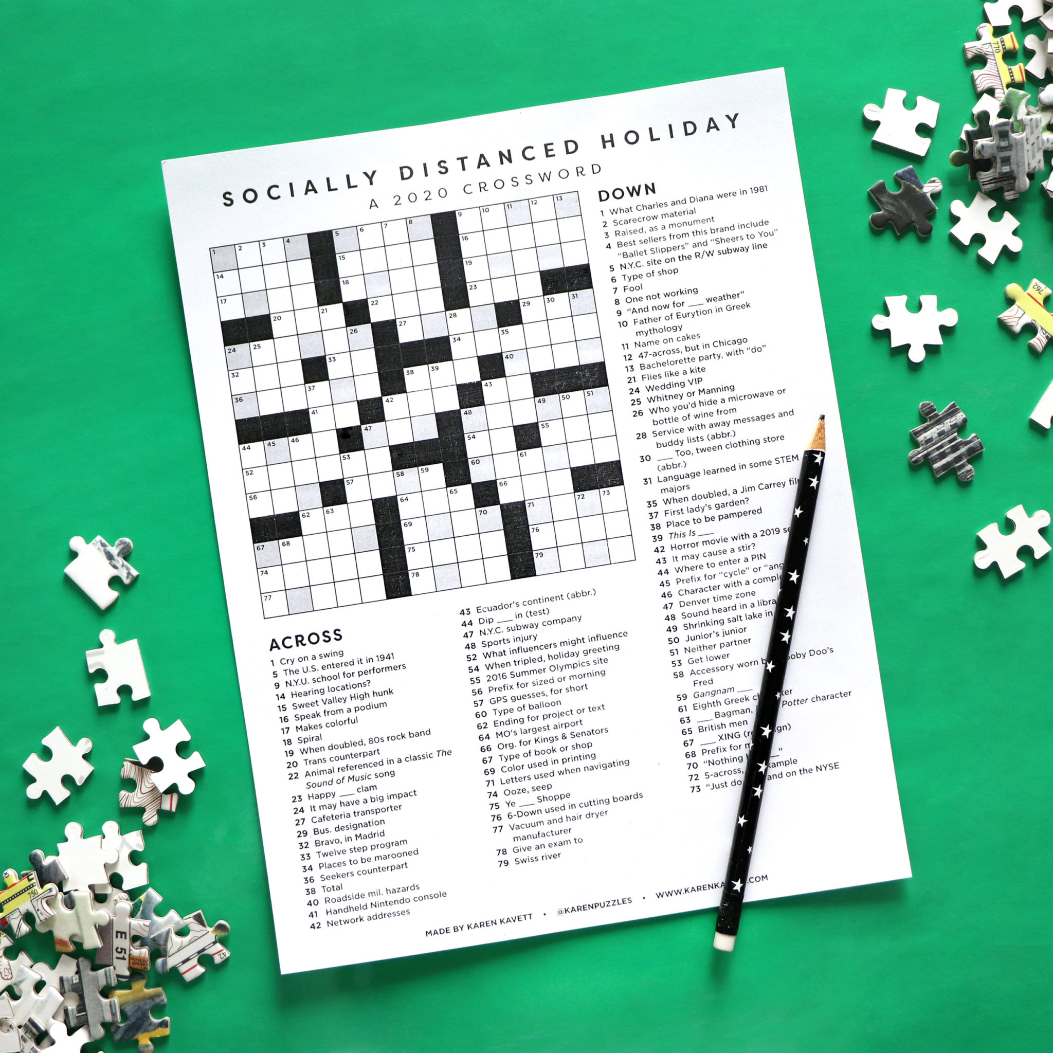 2020 Christmas Crossword - Karen Kavett within Christmas Party Nyt Crossword