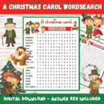 A Christmas Carol Wordsearch Printable With Answers, Fun Game Intended For Christmas Carol Opener Crossword