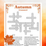 Autumn Crossword Puzzle, Fall Party Word Game, Fall Party For Christmas Dinner Centerpiece Crossword Clue 3 Letters